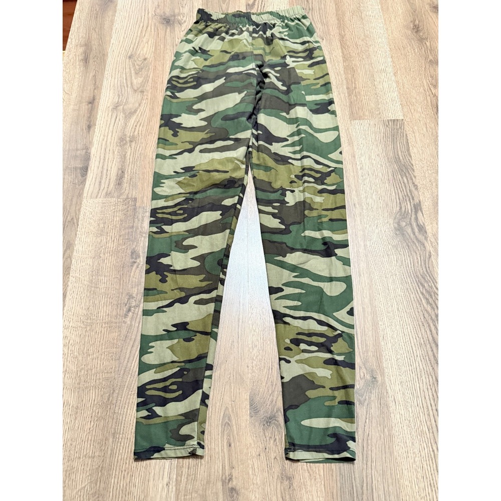 Always leggings, Girls One Size, Green Brown Camouflage Pull On
